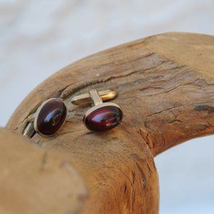 Vintage Red and Gold Cuff Links